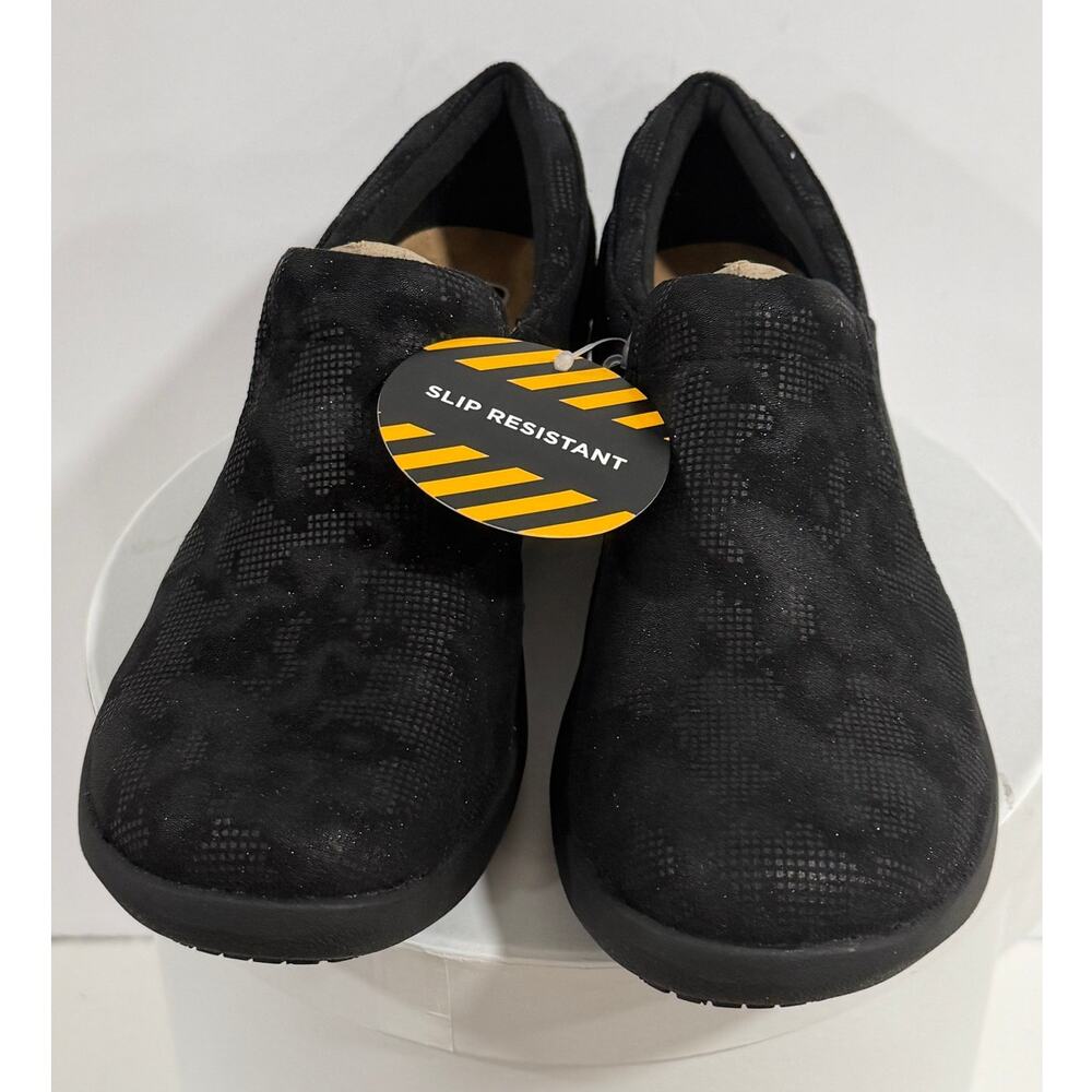 Slip Resistant Nurse Work Shoes Slip On Comfort Black Wedge Clarks Womens Sz 7 M